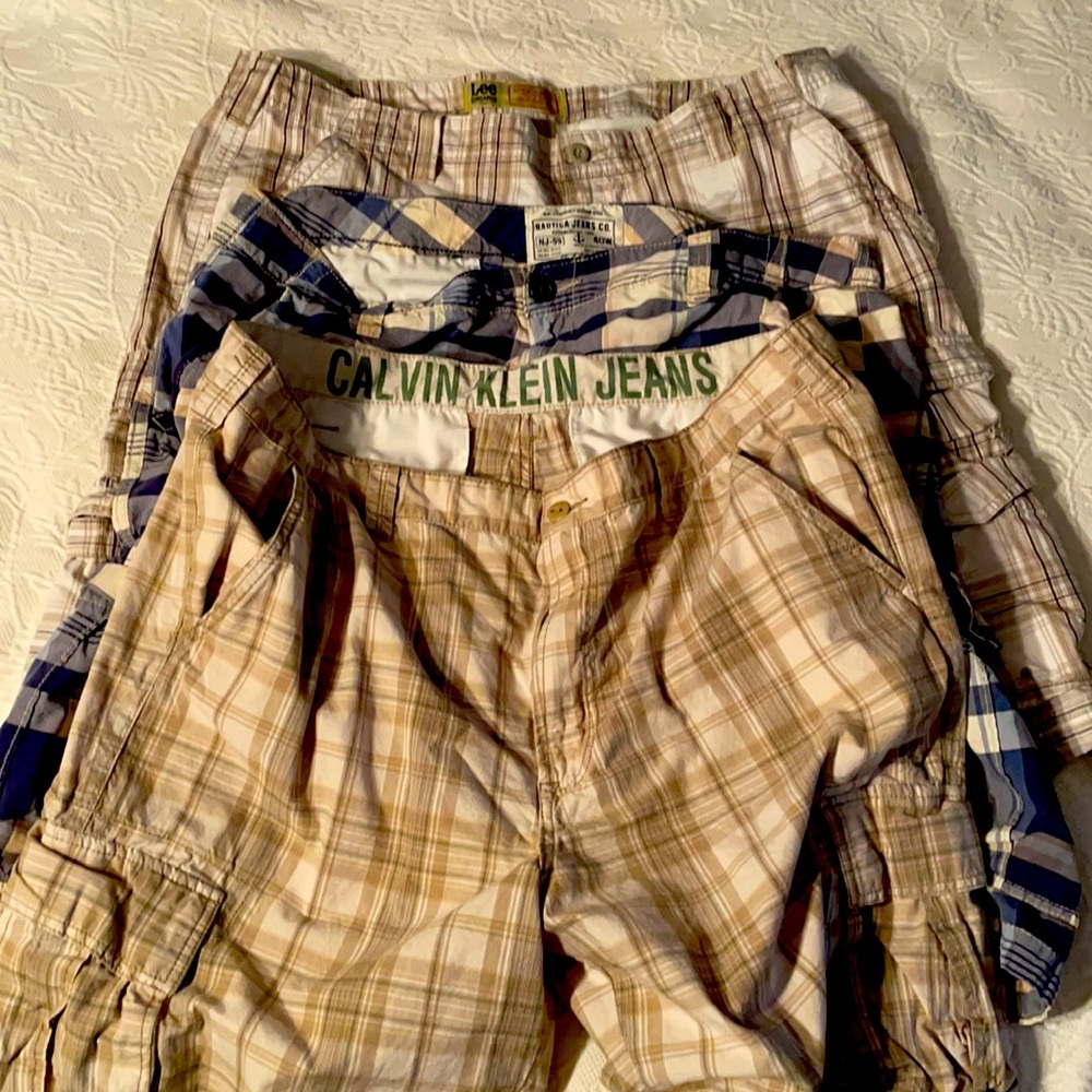 Three pair of men’s cargo shorts